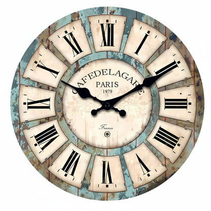 Horloge Murale Vintage en Bois à Motif Grain Naturel, Silencieuse et Décorative – Rustan