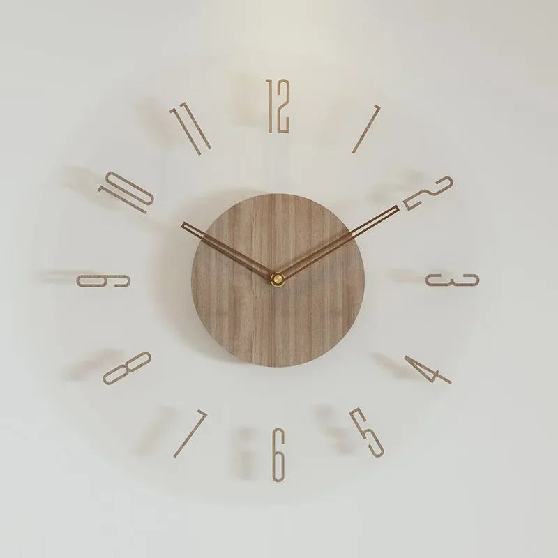 Horloge Murale Bois Design Nordique Quartz Silencieuse 30–35 cm – Lunara