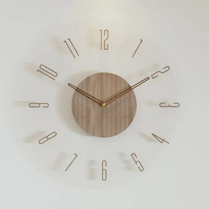 Horloge Murale Bois Design Nordique Quartz Silencieuse 30–35 cm – Lunara