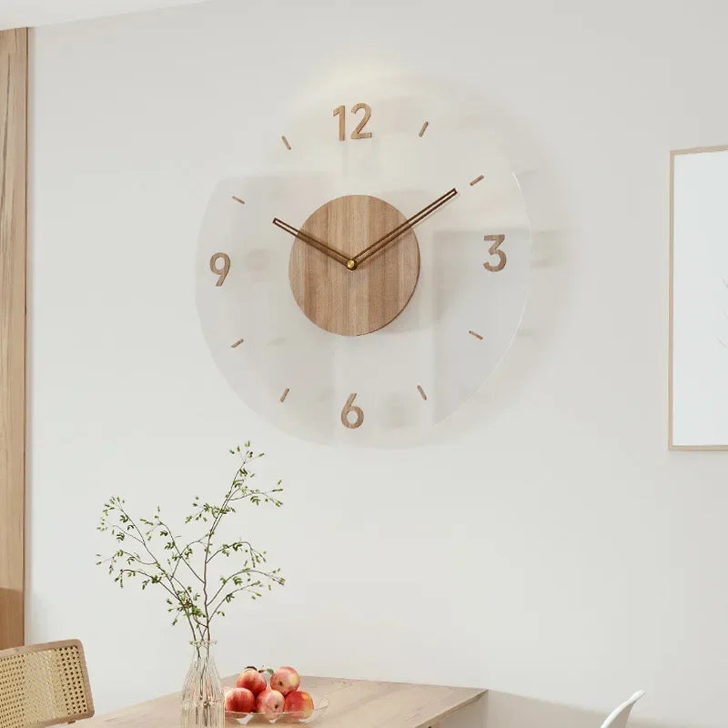 Horloge Murale Bois Design Nordique Quartz Silencieuse 30–35 cm – Lunara
