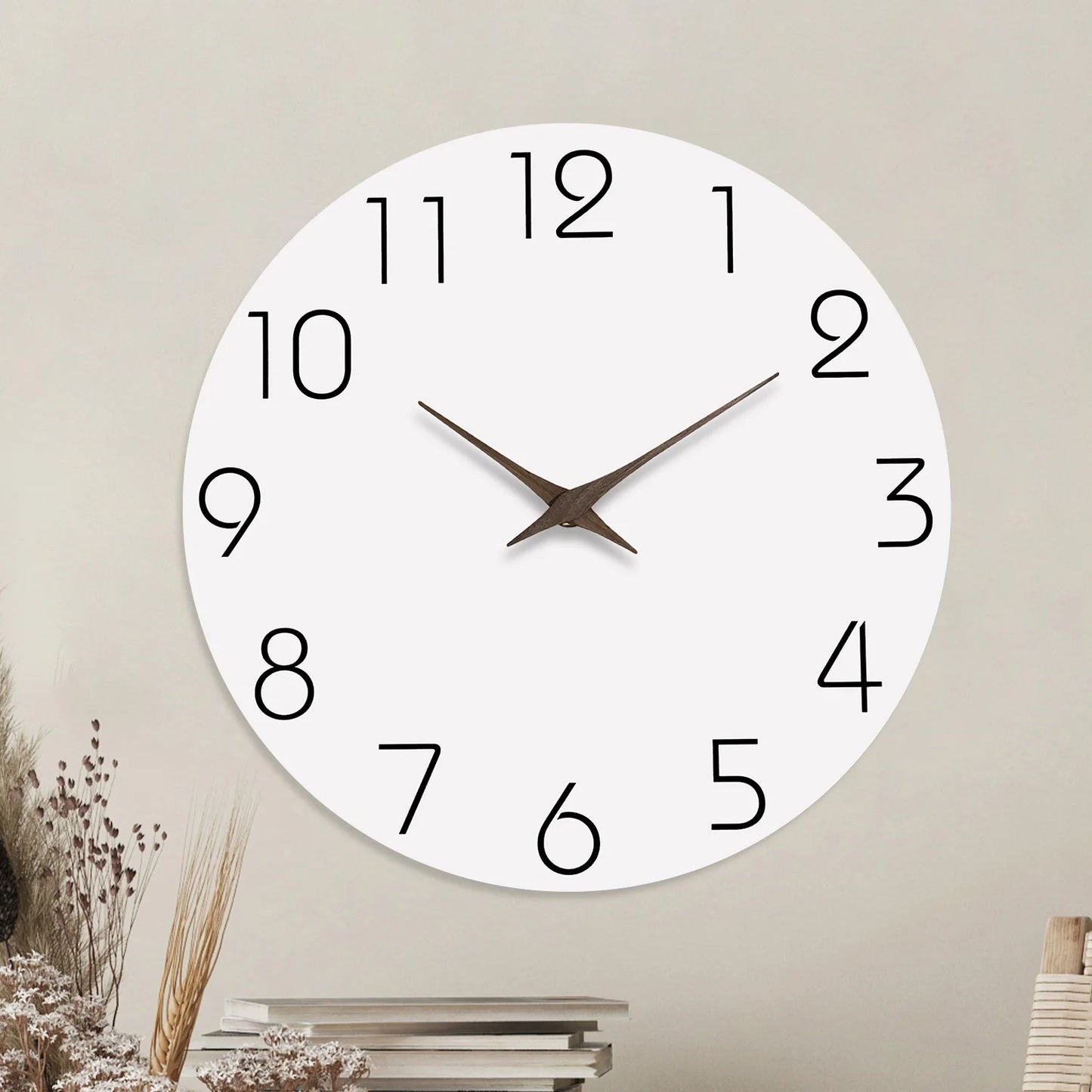 Horloge Murale Bois Blanc Design Élégante et Facile à Lire – Élégia