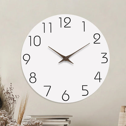Horloge Murale Moderne en Bois Blanc, Design Élégante et Facile à Lire – Élégia