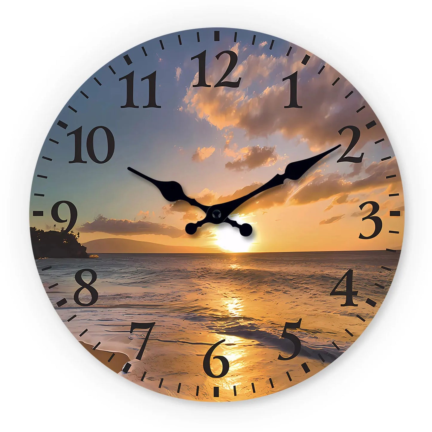 Horloge Murale Design Motif Bois en Bambou, Silencieuse et Multi-Espaces – Naturelo