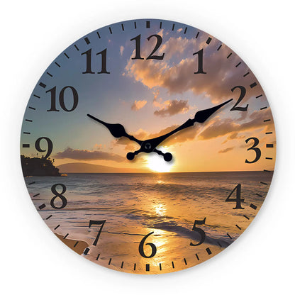 Horloge Murale Design Motif Bois en Bambou, Silencieuse et Multi-Espaces – Naturelo