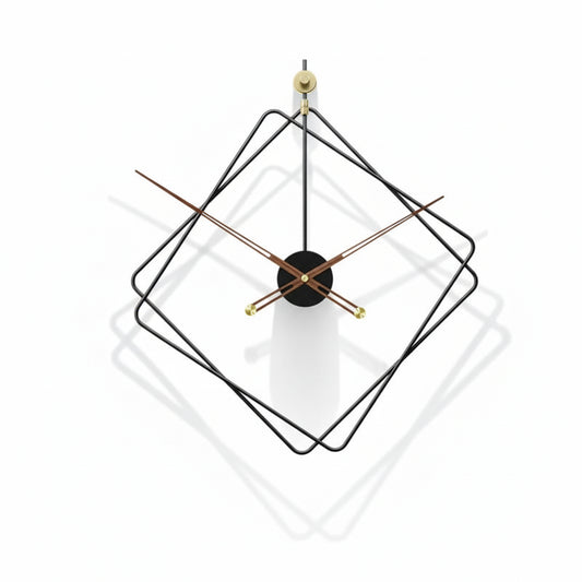 Horloge murale design grand format en métal noir, analogique et silencieuse – Nordica
