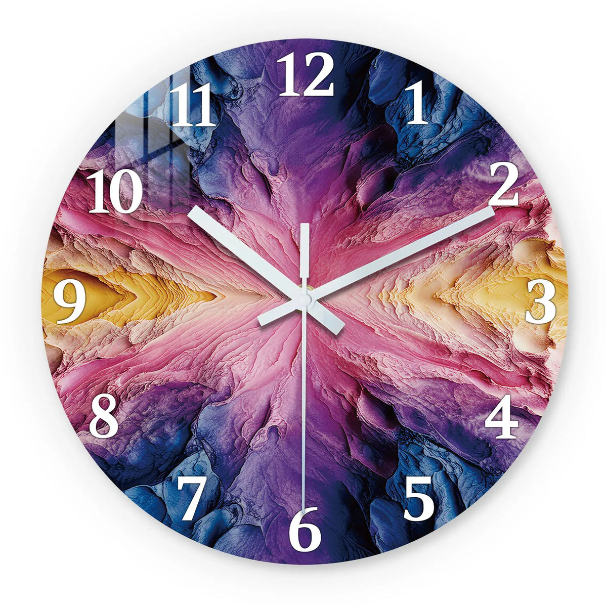 Horloge Murale Design Abstrait Violet, Silencieuse – Améthia