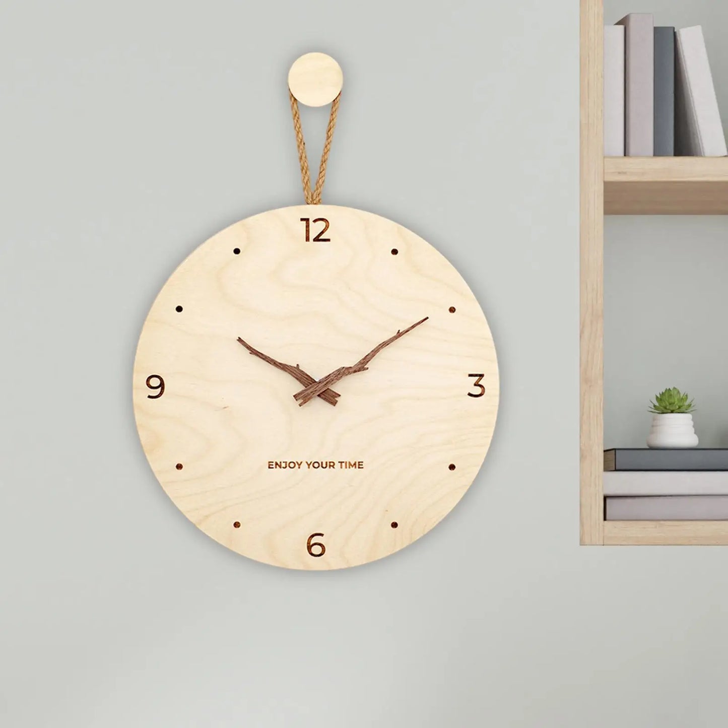 Horloge murale en bois au style nordique, silencieuse et décorative – Lunea