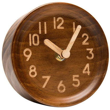 Horloge à Poser en Bois Massif au Format Compact, Silencieuse et Précise – Pinea