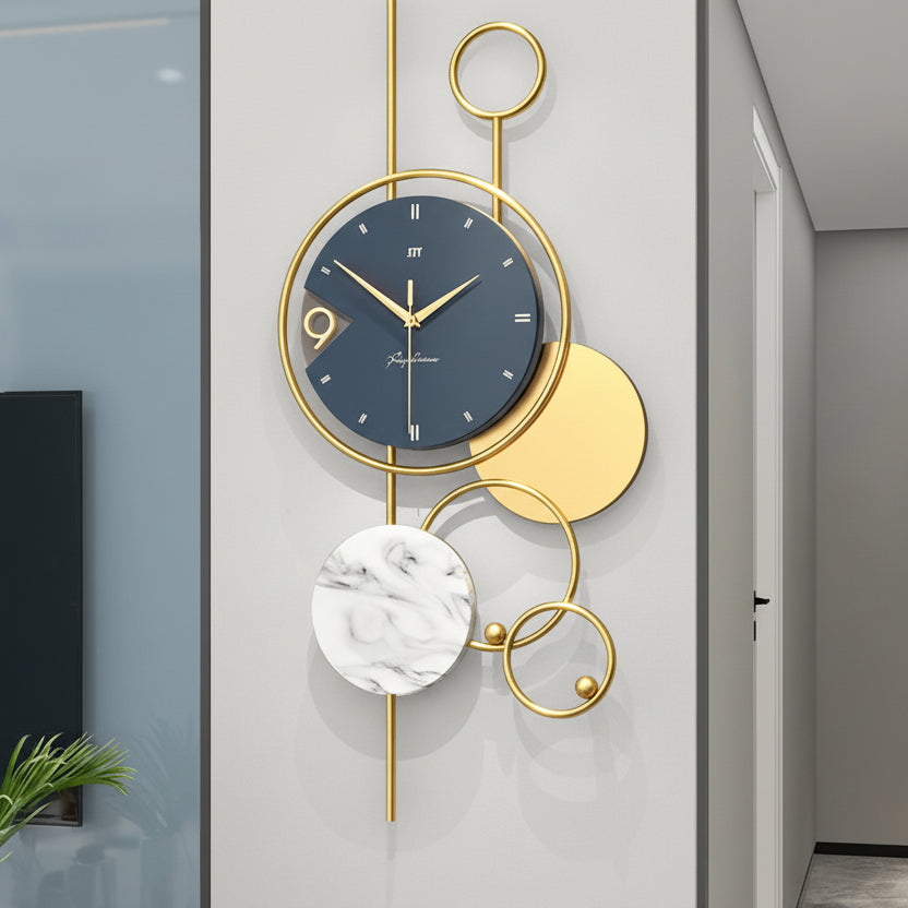 Horloge murale design décorative avec affichage lumineux, analogique et murale – Luimera