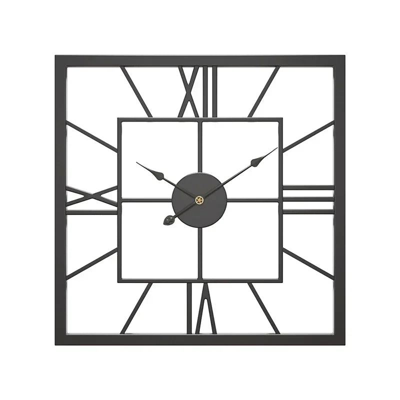 Horloge Murale Design Carrée en Métal avec Miroir, Silencieuse et Élégante – Mirova