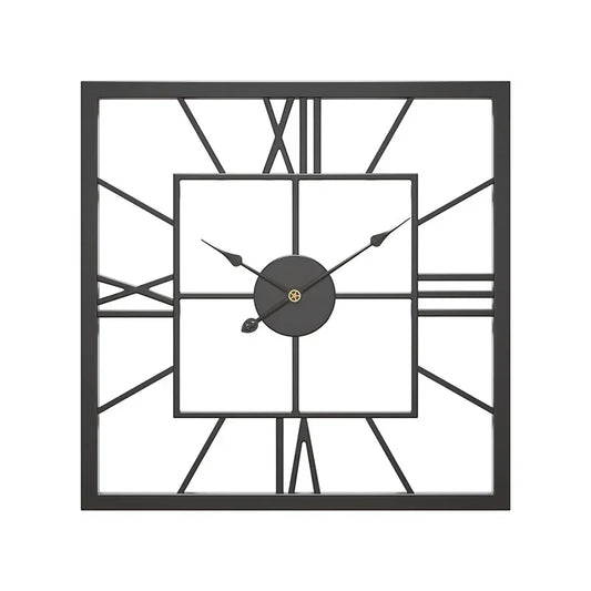 Horloge Murale Design Carrée en Métal avec Miroir, Silencieuse et Élégante – Mirova