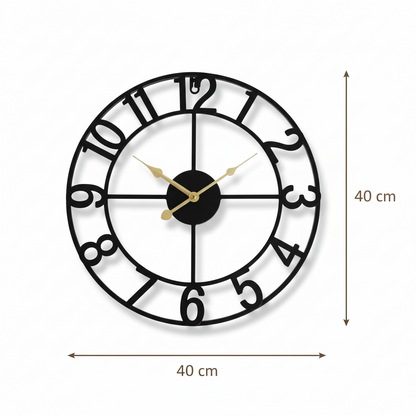 Horloge Murale Industrielle Ronde en Métal Vintage, Silencieuse et Décorative Grand Format – Ferrano