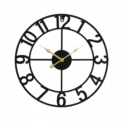 Horloge Murale Industrielle Ronde en Métal Vintage, Silencieuse et Décorative Grand Format – Ferrano