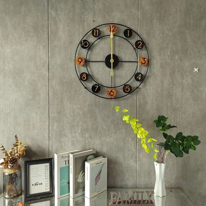Horloge Murale Industrielle Grand Format 50 cm, Silencieuse – Meridian
