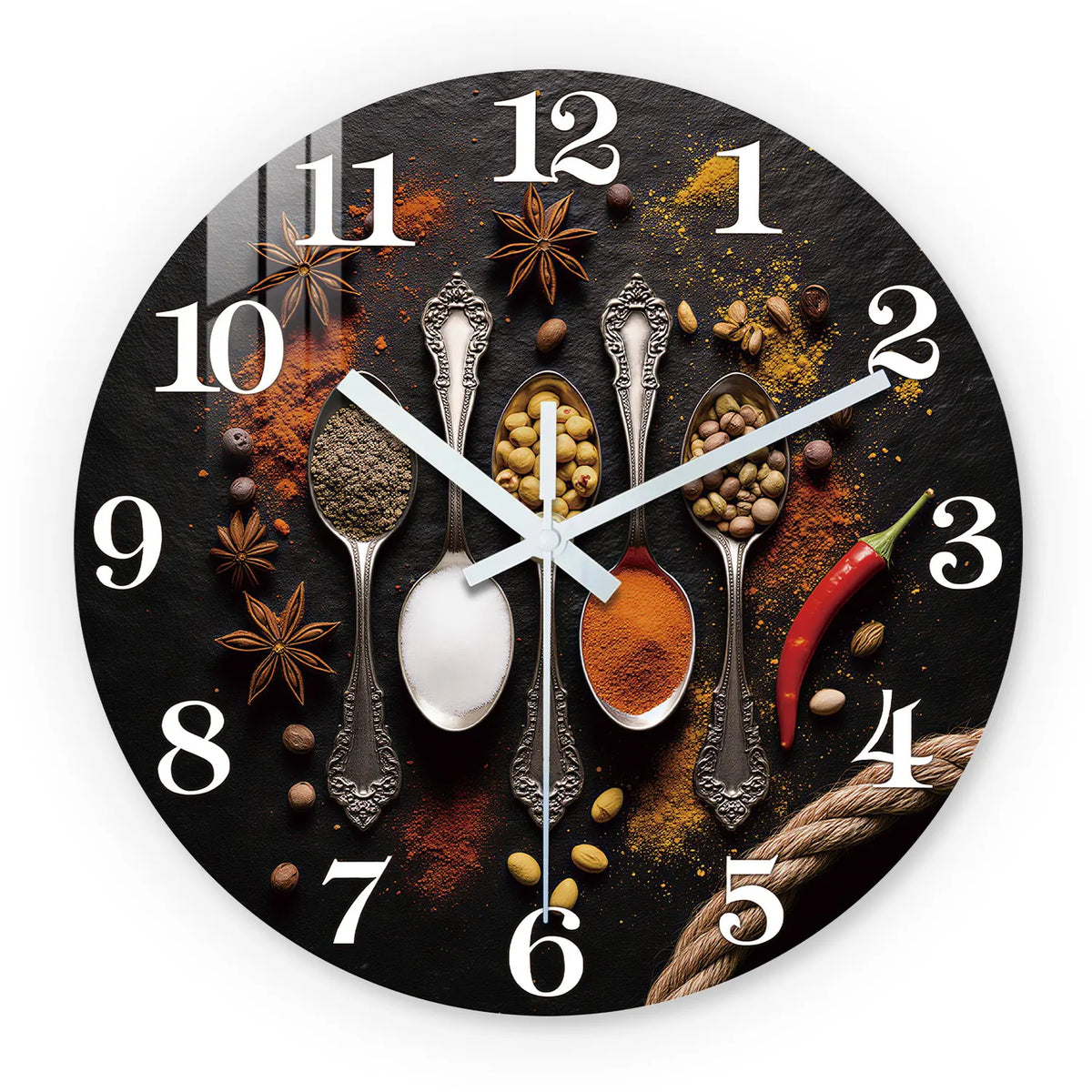 Horloge Murale Design Effet Marbre en Bois, Silencieuse – Marbélia
