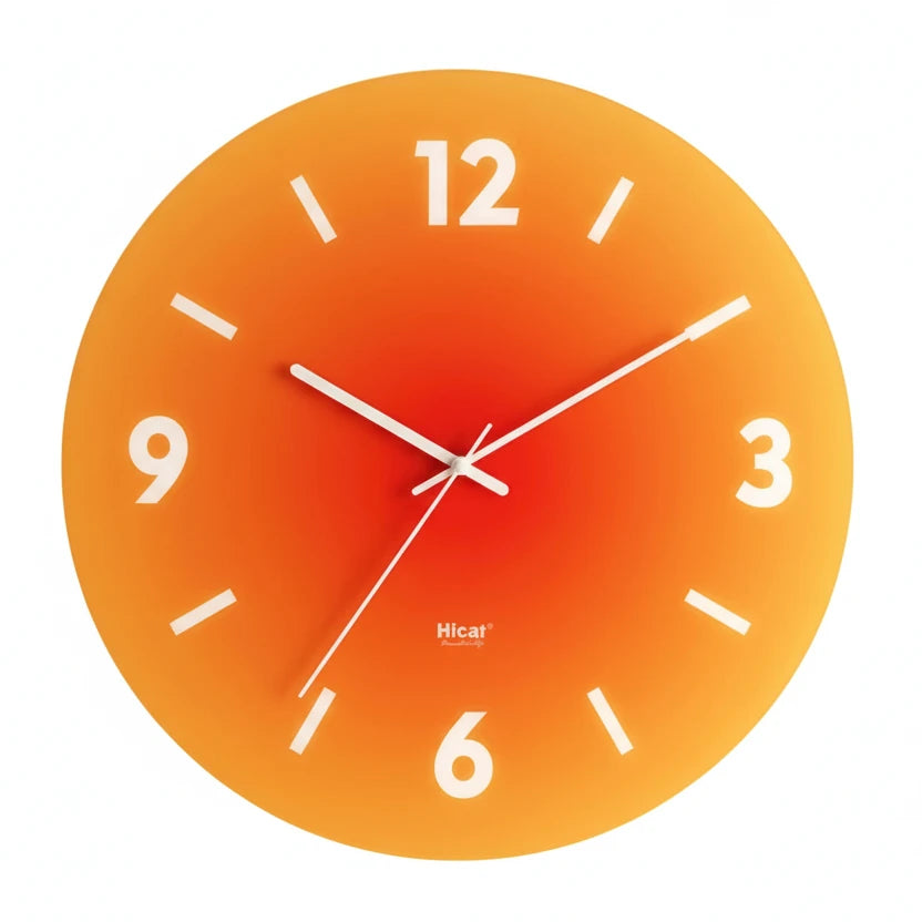 Horloge murale design en verre avec motif abstrait, analogique et silencieuse – MOMO
