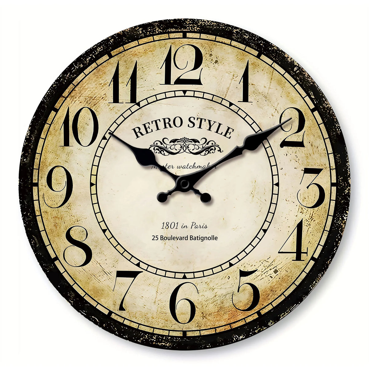 Horloge Murale Vintage Signée Horloger Parisien, Silencieuse – Montmarta