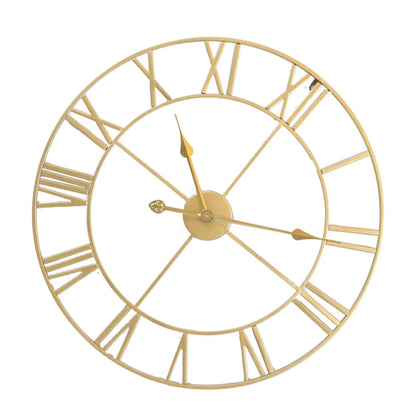 Horloge Murale Industrielle Dorée Classique, Silencieuse et Décorative – Valenza
