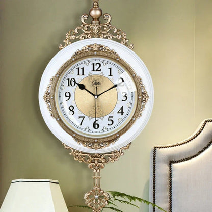 Pendule Murale Vintage Européenne Rétro avec Balancier, Silencieuse et Décorative – Auvedian