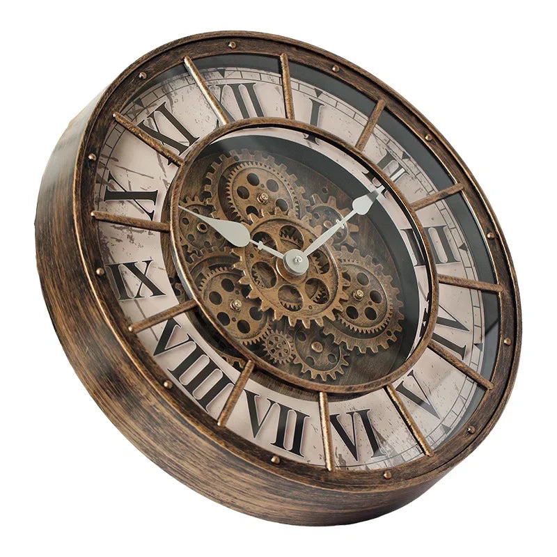 Horloge Murale Industrielle À Engrenages Style Steampunk, Silencieuse et Spectaculaire – Engrena