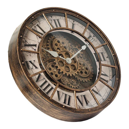 Horloge Murale Industrielle À Engrenages Style Steampunk, Silencieuse et Spectaculaire – Engrena