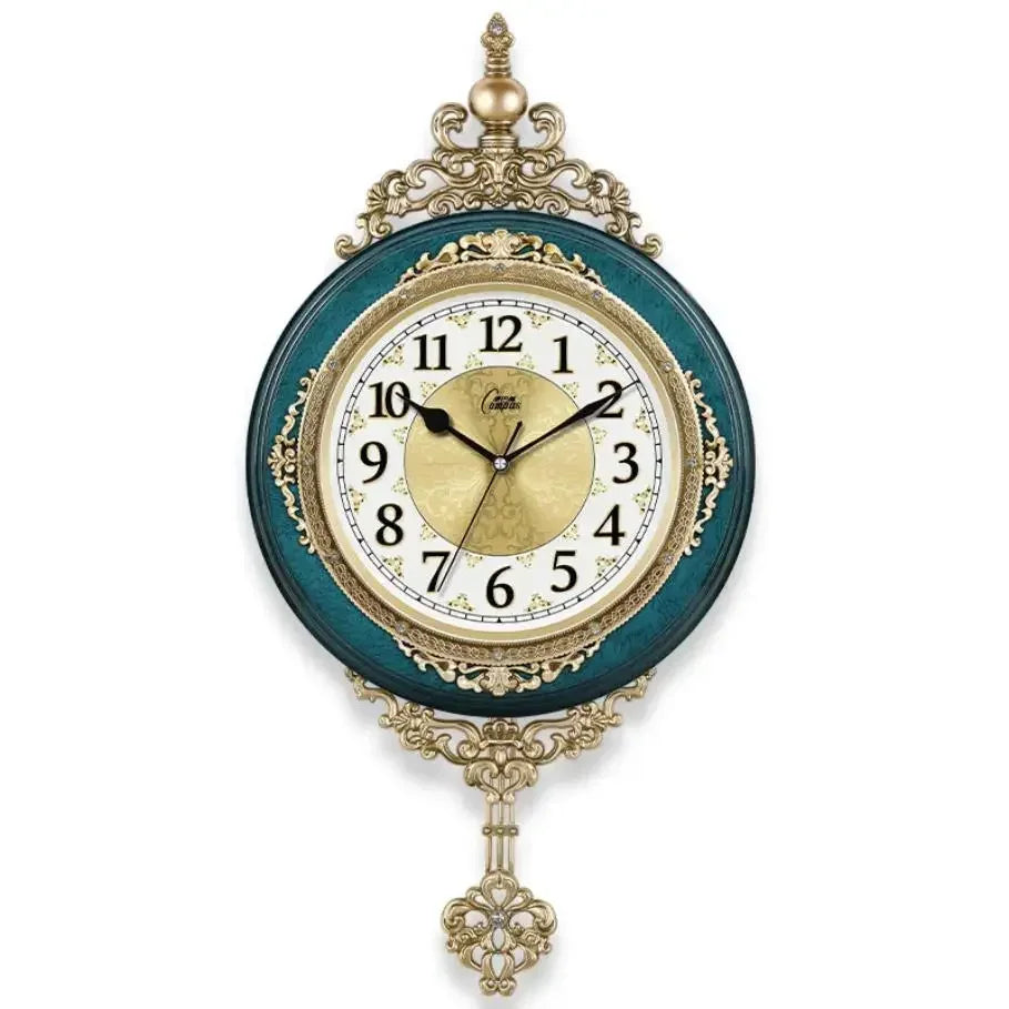 Pendule Murale Vintage Européenne Rétro avec Balancier, Silencieuse et Décorative – Auvedian