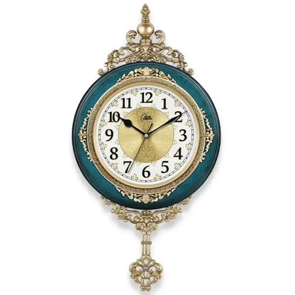 Pendule Murale Vintage Européenne Rétro avec Balancier, Silencieuse et Décorative – Auvedian
