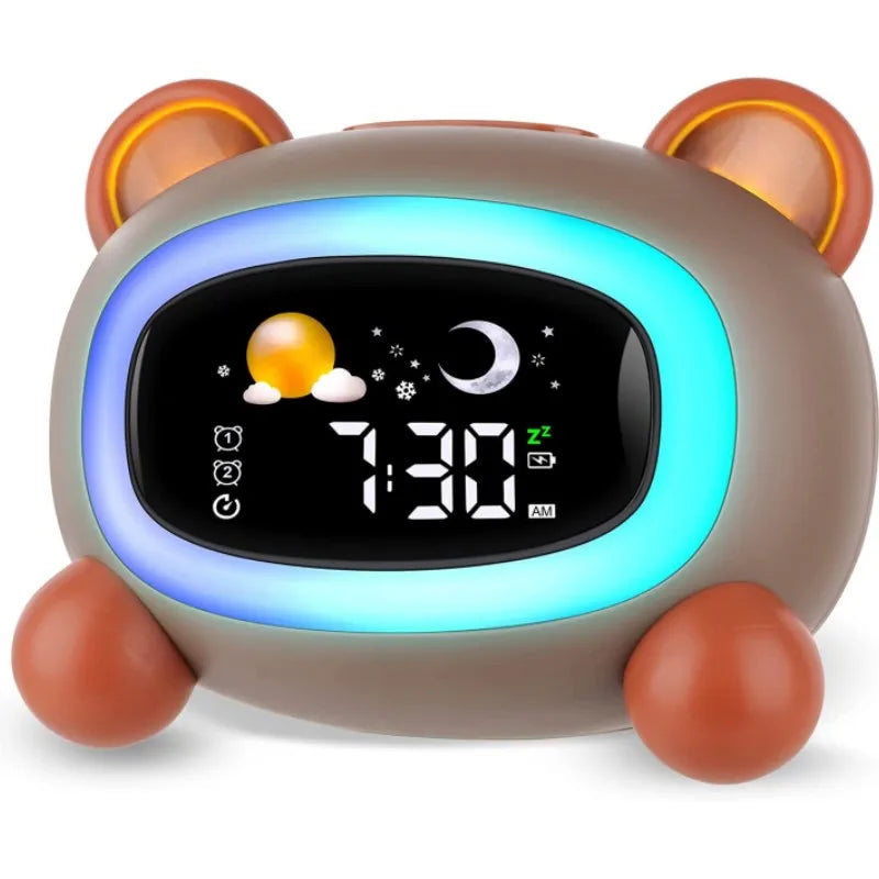 Réveil Enfant avec Entraînement au Sommeil, Sons Apaisants et 5 Motifs – Câlino