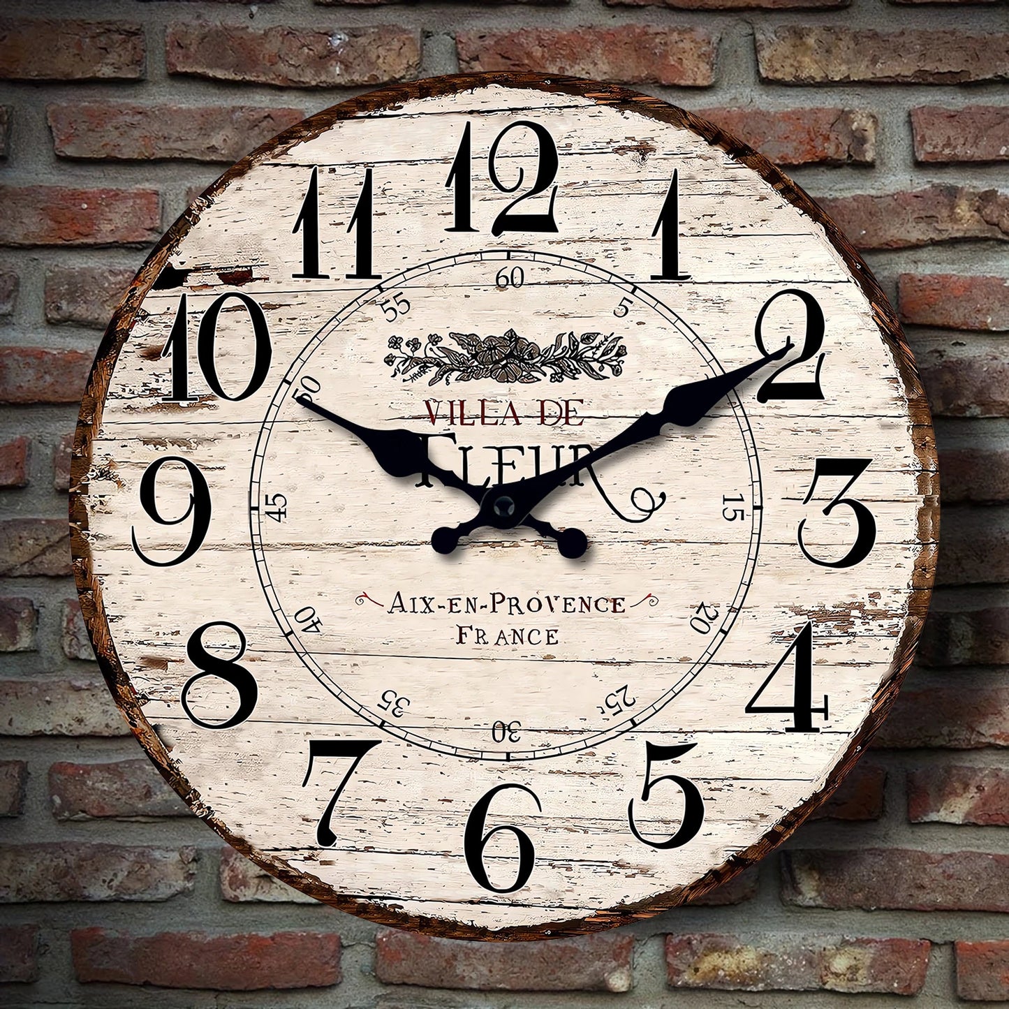Horloge Murale Vintage Ronde en Bois et Bambou, Silencieuse et Authentique – Provença