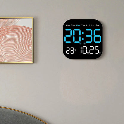 Réveil Mural LED Grand Format avec Télécommande et Double Alarme – Veltis