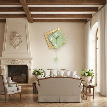 Horloge Murale Design Losange en Métal, Silencieuse et Contemporaine – Rhomba