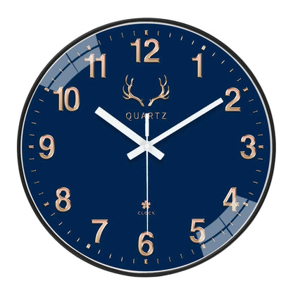 Horloge Murale Originale Paysage Peint Bleu Foncé, Silencieuse – Azuraine