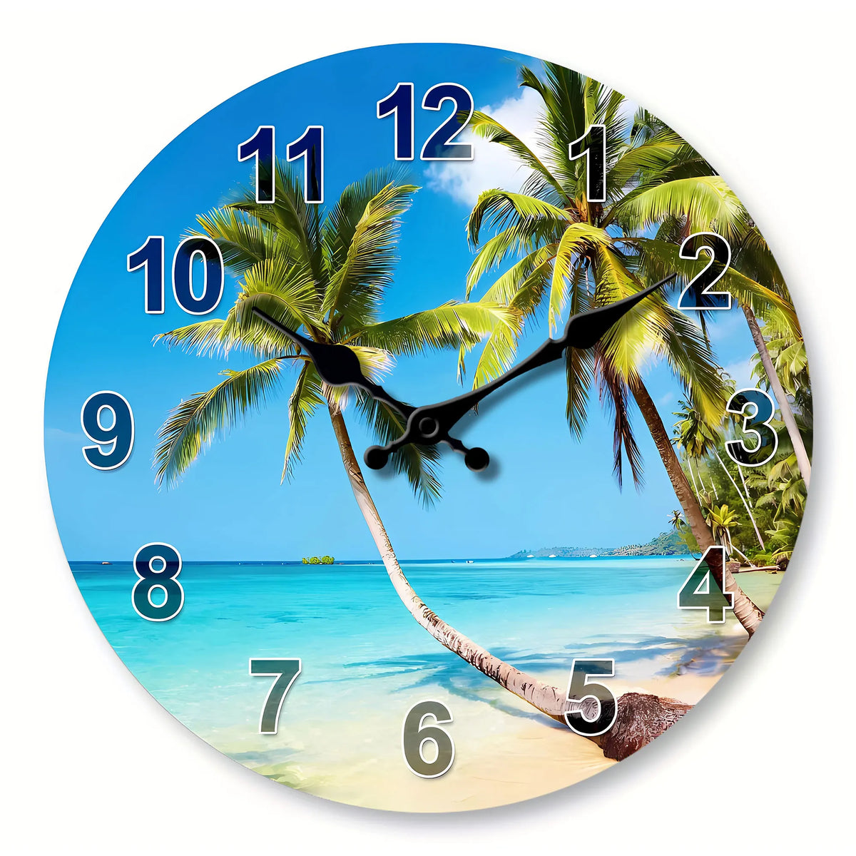 Horloge Murale Tropicale en Bois, Silencieuse – Palméa