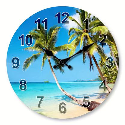 Horloge Murale Tropicale en Bois, Silencieuse – Palméa