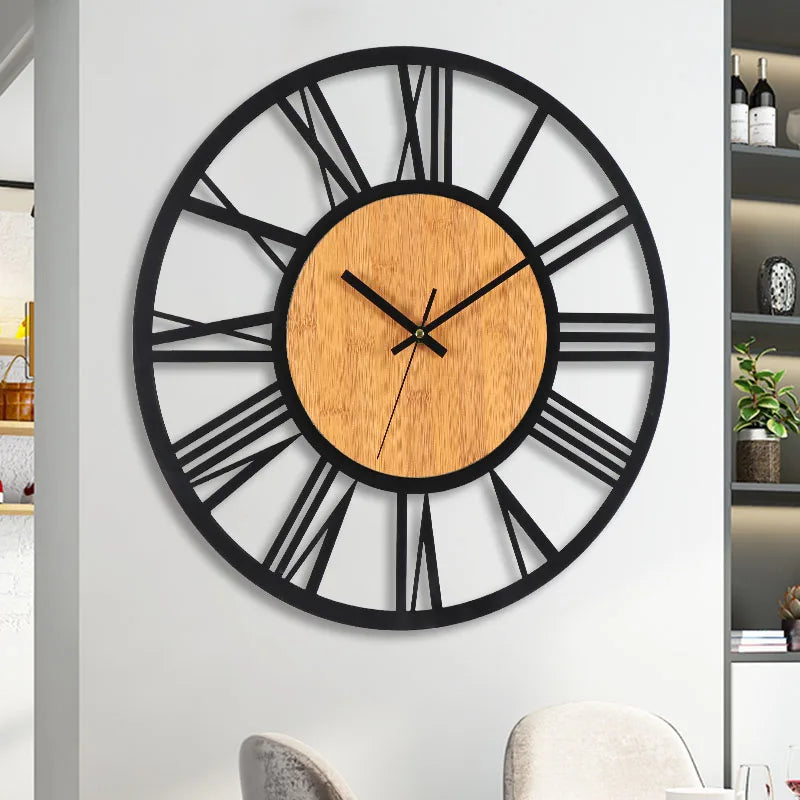 Horloge Murale Design 3D en Métal, Chiffres Romains Silencieuse et Élégante – Roméva