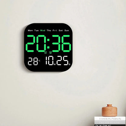 Réveil Mural LED Grand Format avec Télécommande et Double Alarme – Veltis