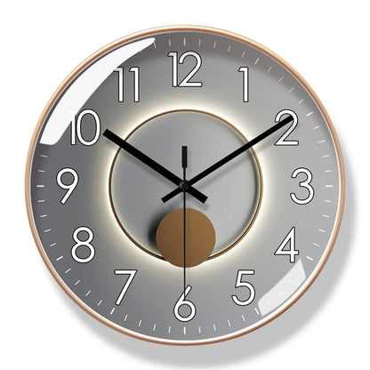 Horloge Murale Design Ronde en Verre et Cristal, Silencieuse et Épurée – Orion