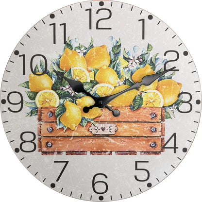 Horloge Murale Originale Citron en Bois, Silencieuse – Zestia