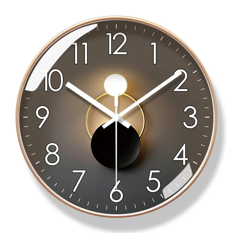 Horloge Murale Design Ronde en Verre et Cristal, Silencieuse et Épurée – Orion