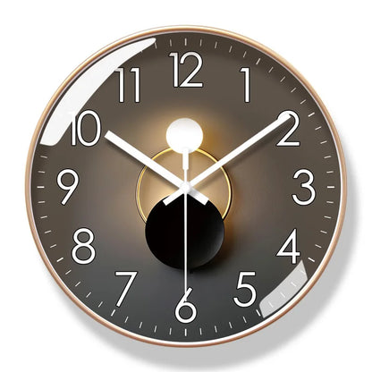 Horloge Murale Design Ronde en Verre et Cristal, Silencieuse et Épurée – Orion