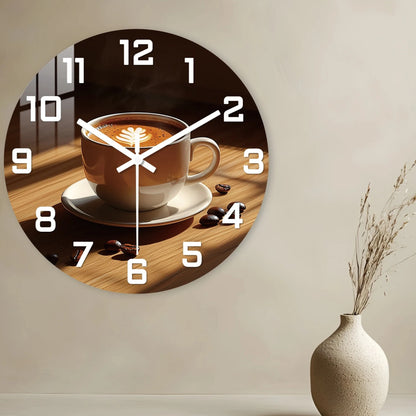 Horloge Murale Originale Tasse à Café Silencieuse – Baristéa