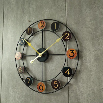 Horloge Murale Industrielle Grand Format 50 cm, Silencieuse – Meridian