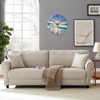Horloge Murale Design en Verre Effet Marbre, Silencieuse – Marbéa