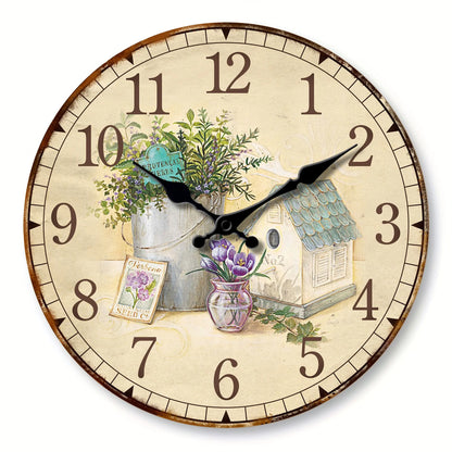 Horloge Vintage en Bois Provençal Lavande, Silencieuse – Lavandéa