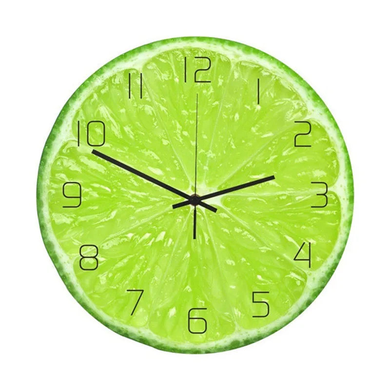 Horloge Murale Design Fruits Tropicaux en Acrylique, Silencieuse et Colorée – Fruvela