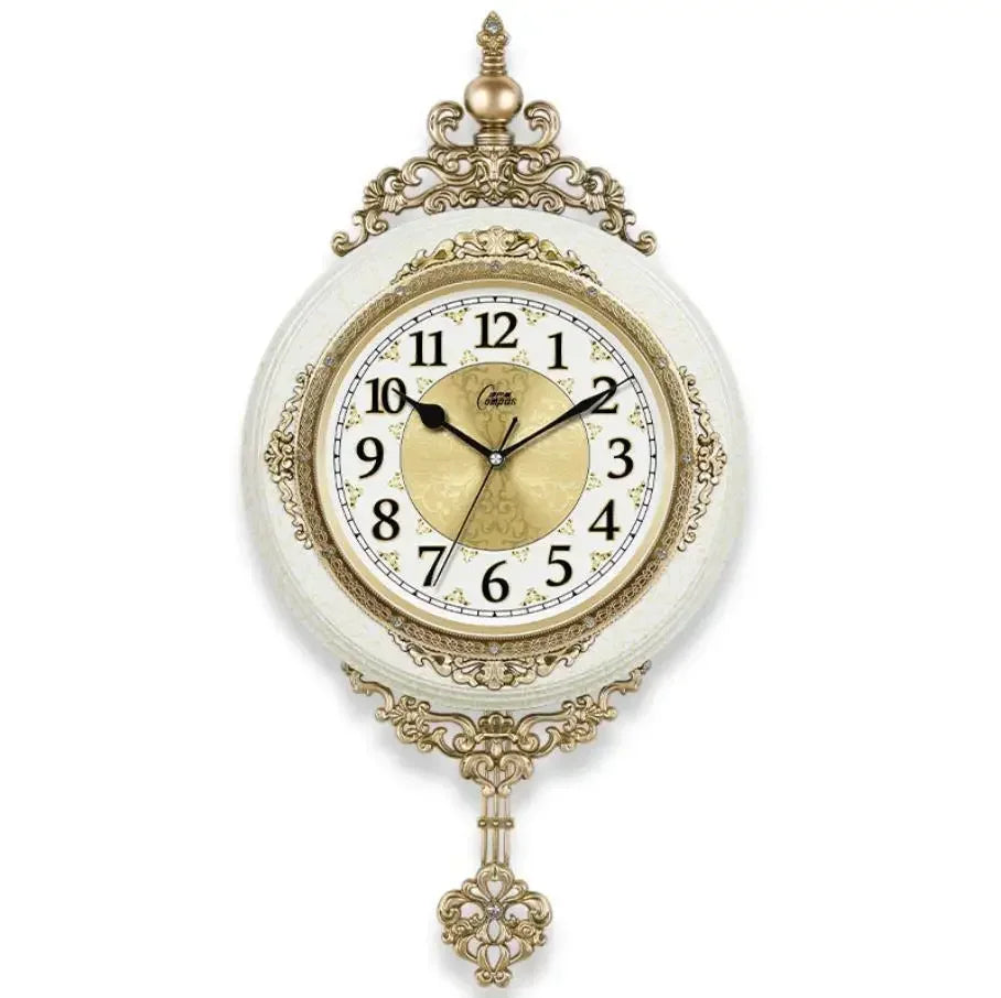 Pendule Murale Vintage Européenne Rétro avec Balancier, Silencieuse et Décorative – Auvedian