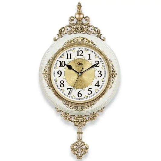 Horloge murale vintage européenne rétro avec balancier, silencieuse et décorative – Auvedian