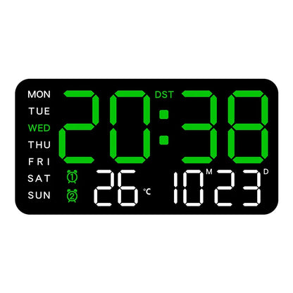 Réveil Mural LED Grand Format avec Télécommande et Affichage Température – Chronyx