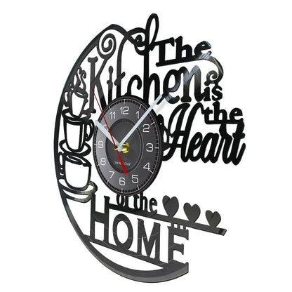 Horloge Murale Design en Vinyle Inspirée Disque, Décorative et Silencieuse – Vinoria