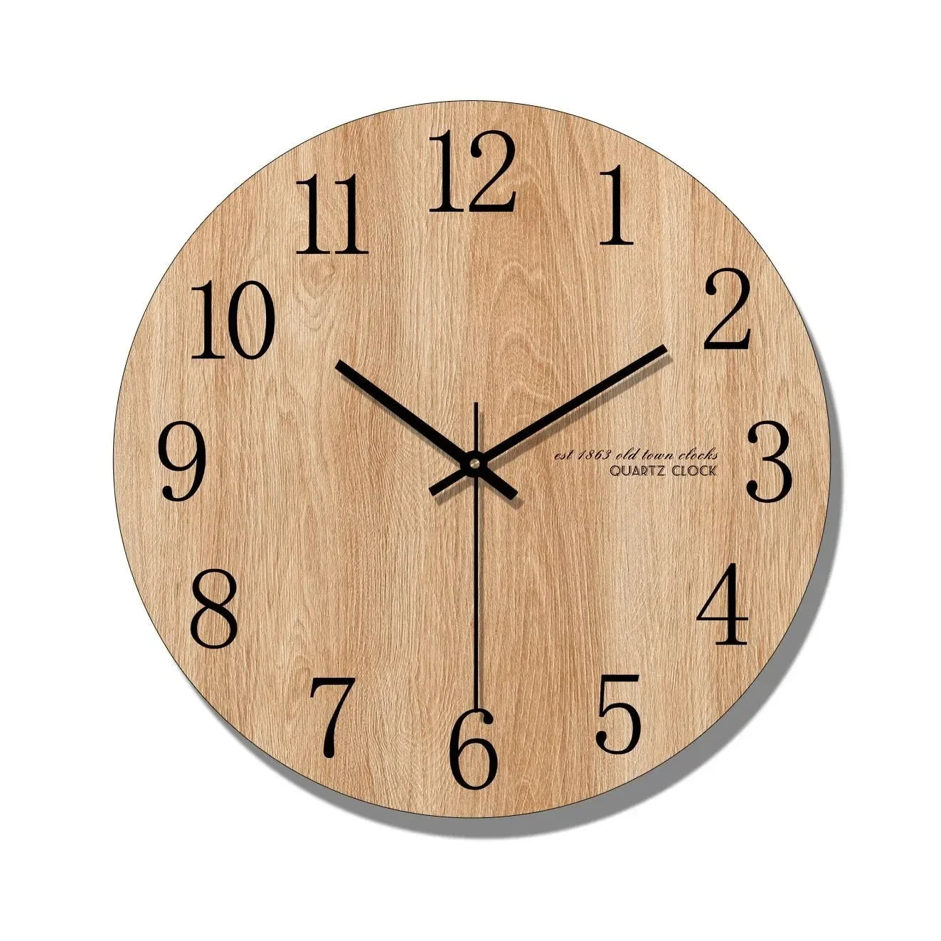 Horloge Murale Design Ronde en Bois, Silencieuse et Épurée – Sylvano